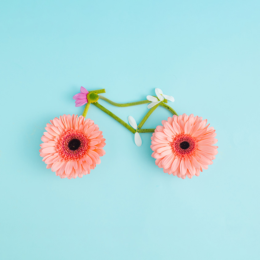 fiets in bloemen