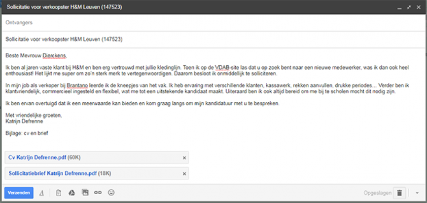 Solliciteren Via E-mail | VDAB
